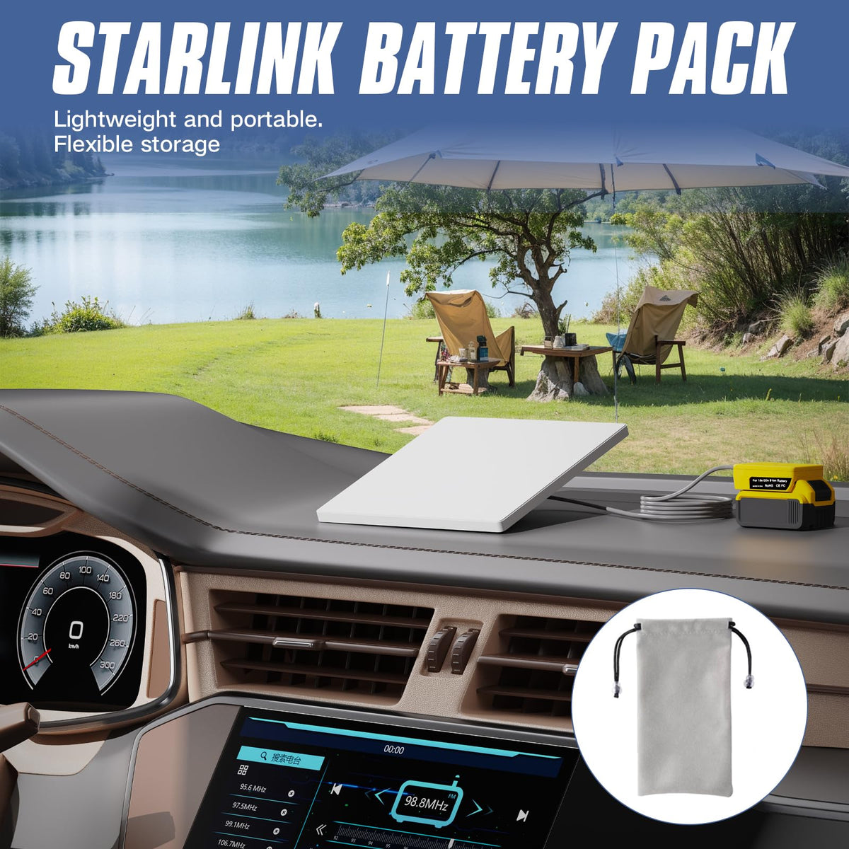 Deckit Starlink Mini waterproof silicone cap protects the DC port
