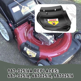 21-inch walk-behind mower ready for mulching use.