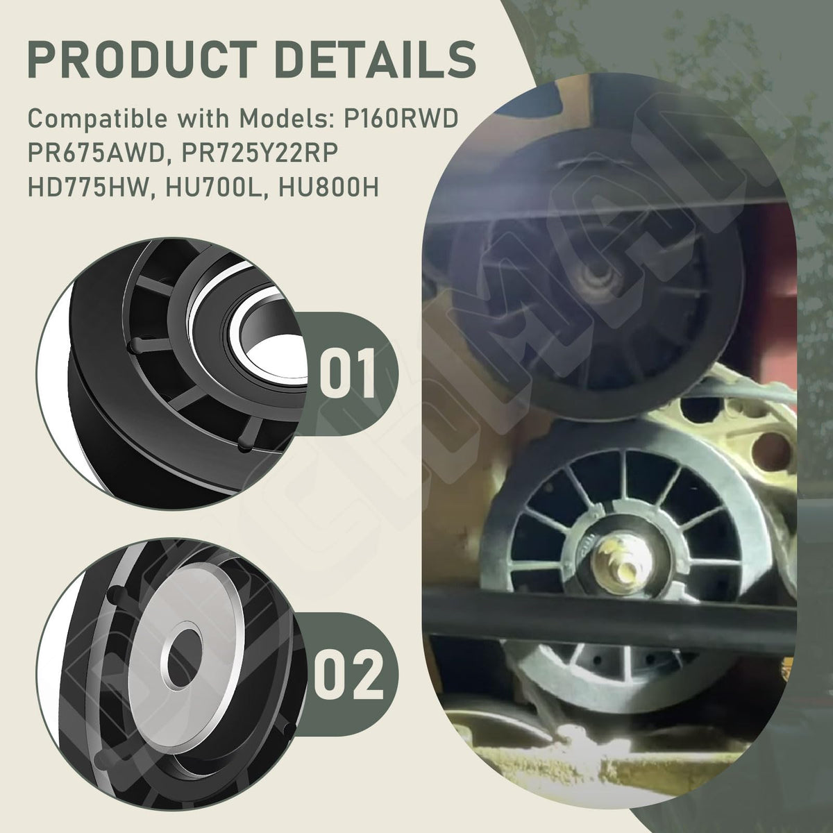 DECKMAN 587973001 pulley pair designed for smooth belt routing and durable operation.