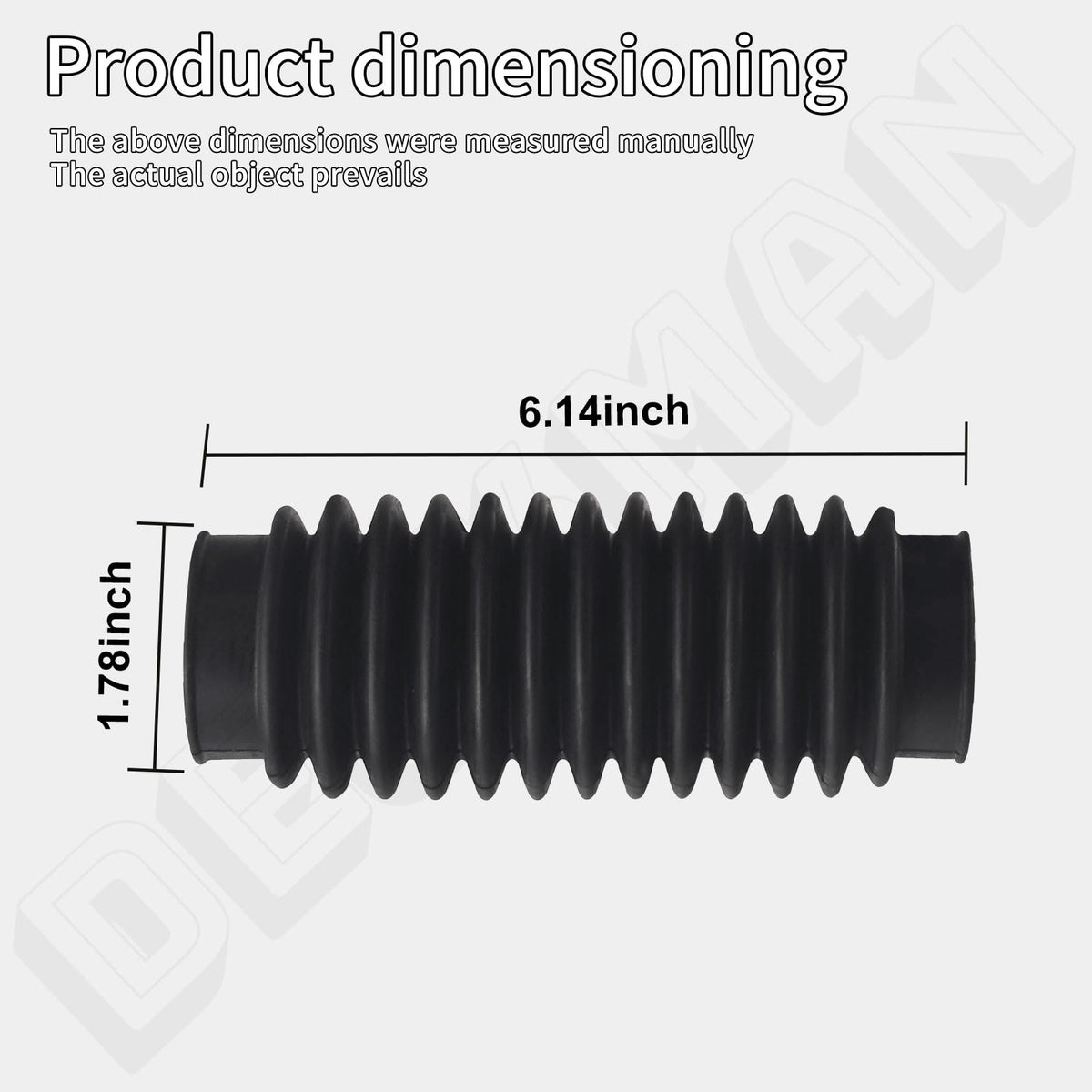 Deckman 7075115YP packaging includes two boots and four accessories.