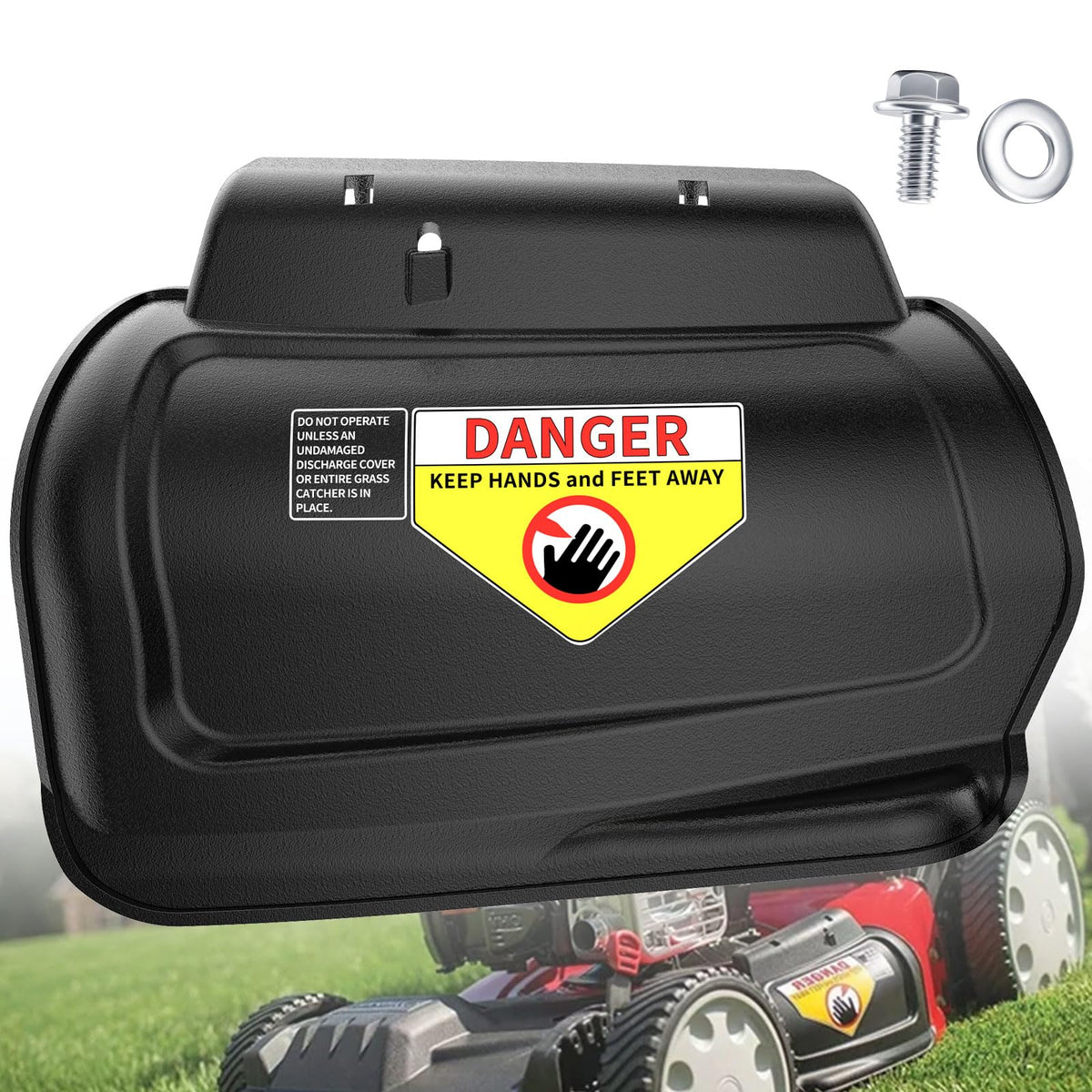 DECKMAN 987-02516A hinged mulching plug for 21-inch mower, secure fit.