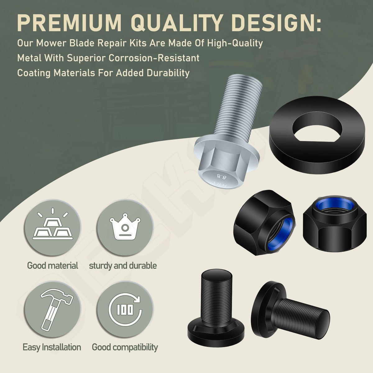 DECKMAN blade support bolts pair for stable dual blades