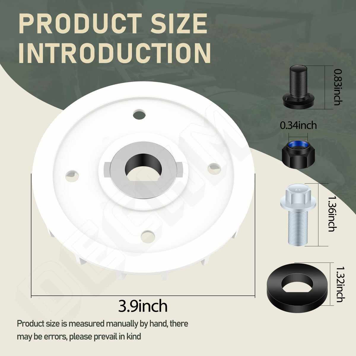 DECKMAN bolts nuts and washer detail for secure blade tension