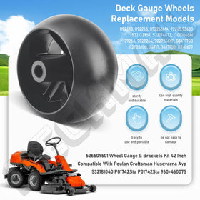 Deckman compatibility note covers Husqvarna, AYP, and Poulan models