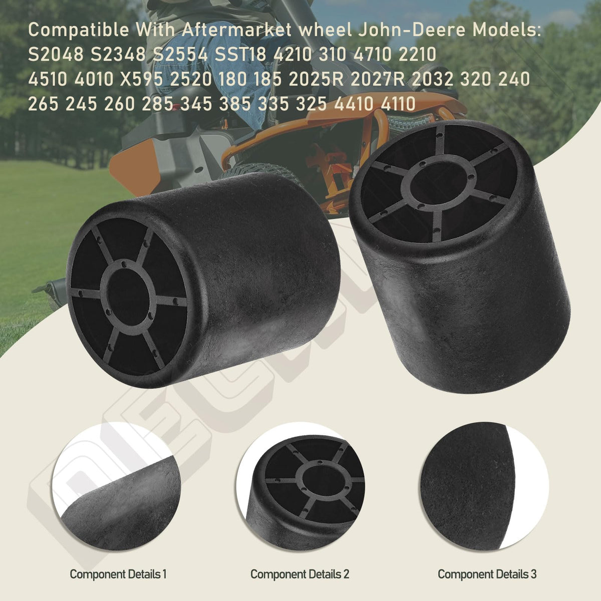 DECKMAN deck roller packaging 2pack ready-to-install option with included shaft rod