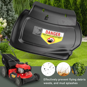 Hinged design enables easier mulching plug maintenance.