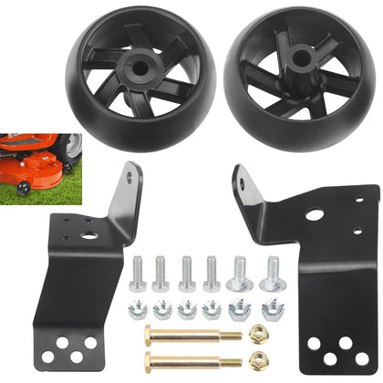 Deckman gauge wheel with bracket kit for 42-inch decks improves height reference
