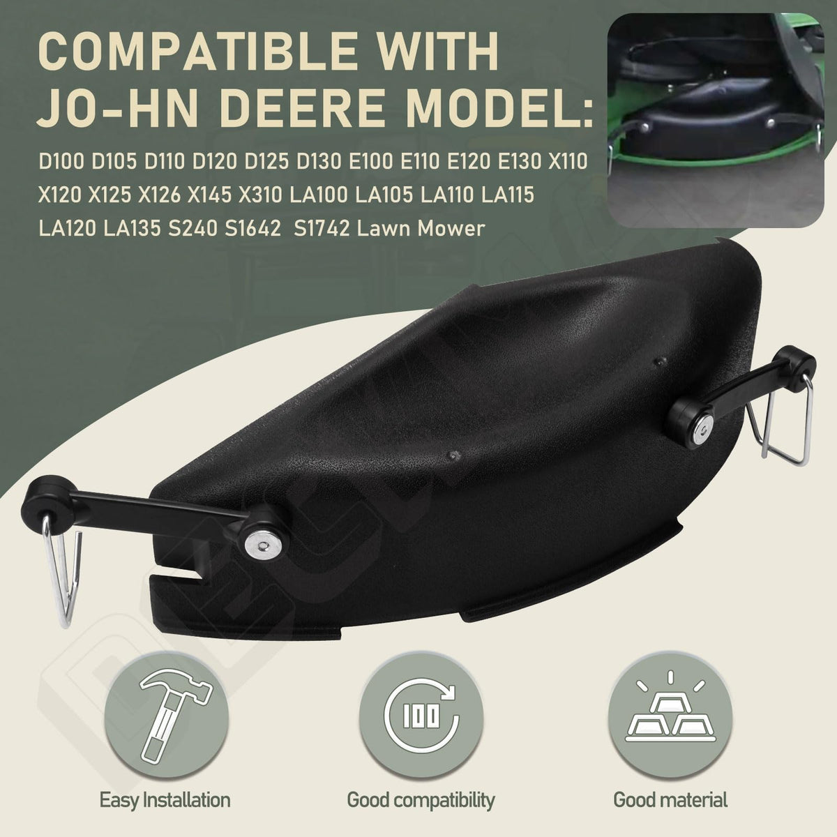 DECKMAN GY00115 compatible with various John Deere decks for versatile lawn care