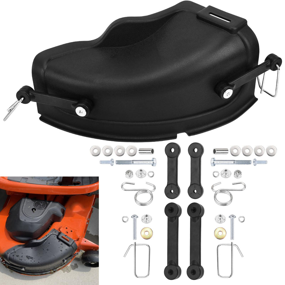 DECKMAN mulch cover kit assembly for quick, tool-free installation.