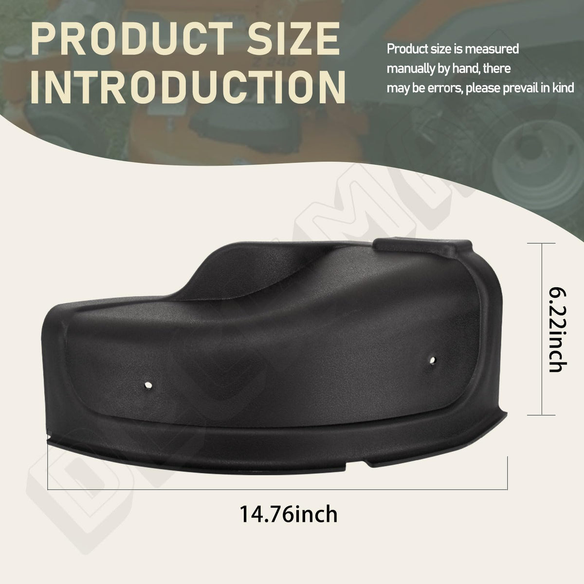 DECKMAN mulch cover kit mounting hardware provides secure mower fit.