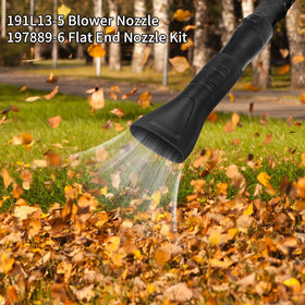 Narrow end profile directs air efficiently for debris clearance