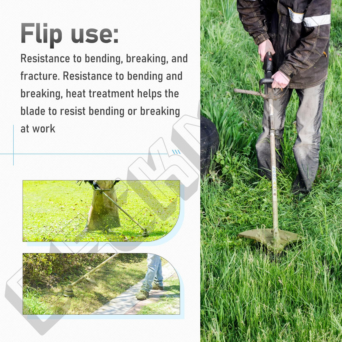 DECKMAN edger blade resists bending for longer service life
