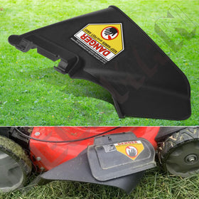 DECKMAN durable plastic deflector resists impact during mowing