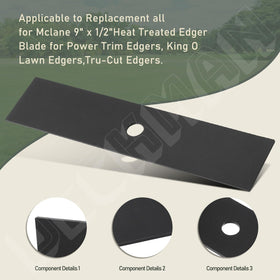 Deckman sharp edger blade 9x2, ready to use for clean, precise cuts.