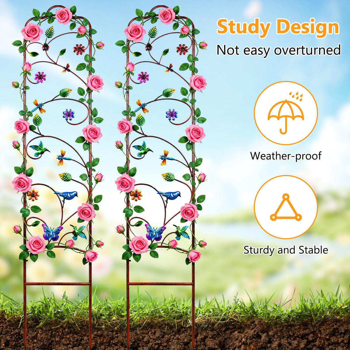 DECLUTTR 60-inch tall and 11-inch wide trellis for versatile placement