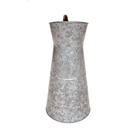 Deco 79 galvanized watering jug side view highlighting handle.