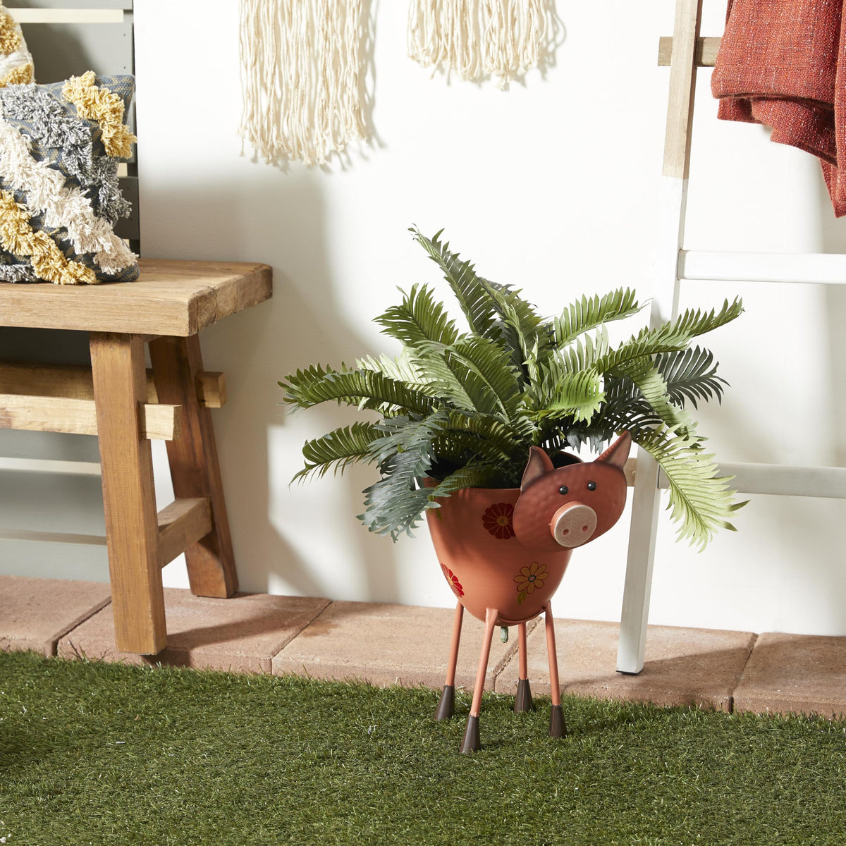 Deco 79 large pink planter with ample size for bigger arrangements.