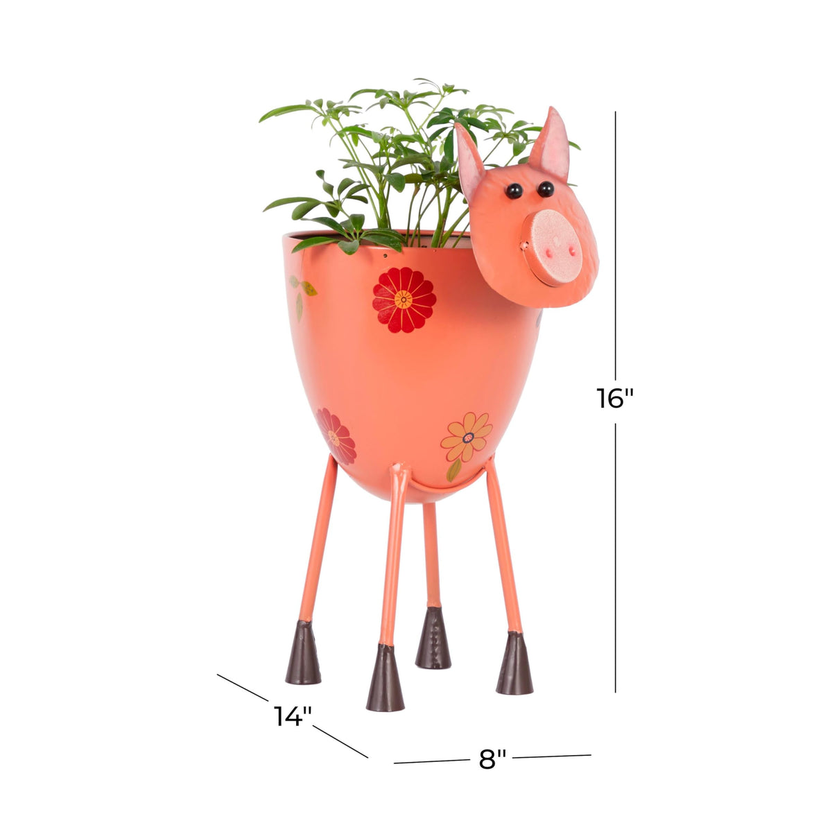 Deco 79 planter base with stoppers protects surfaces from scratches.