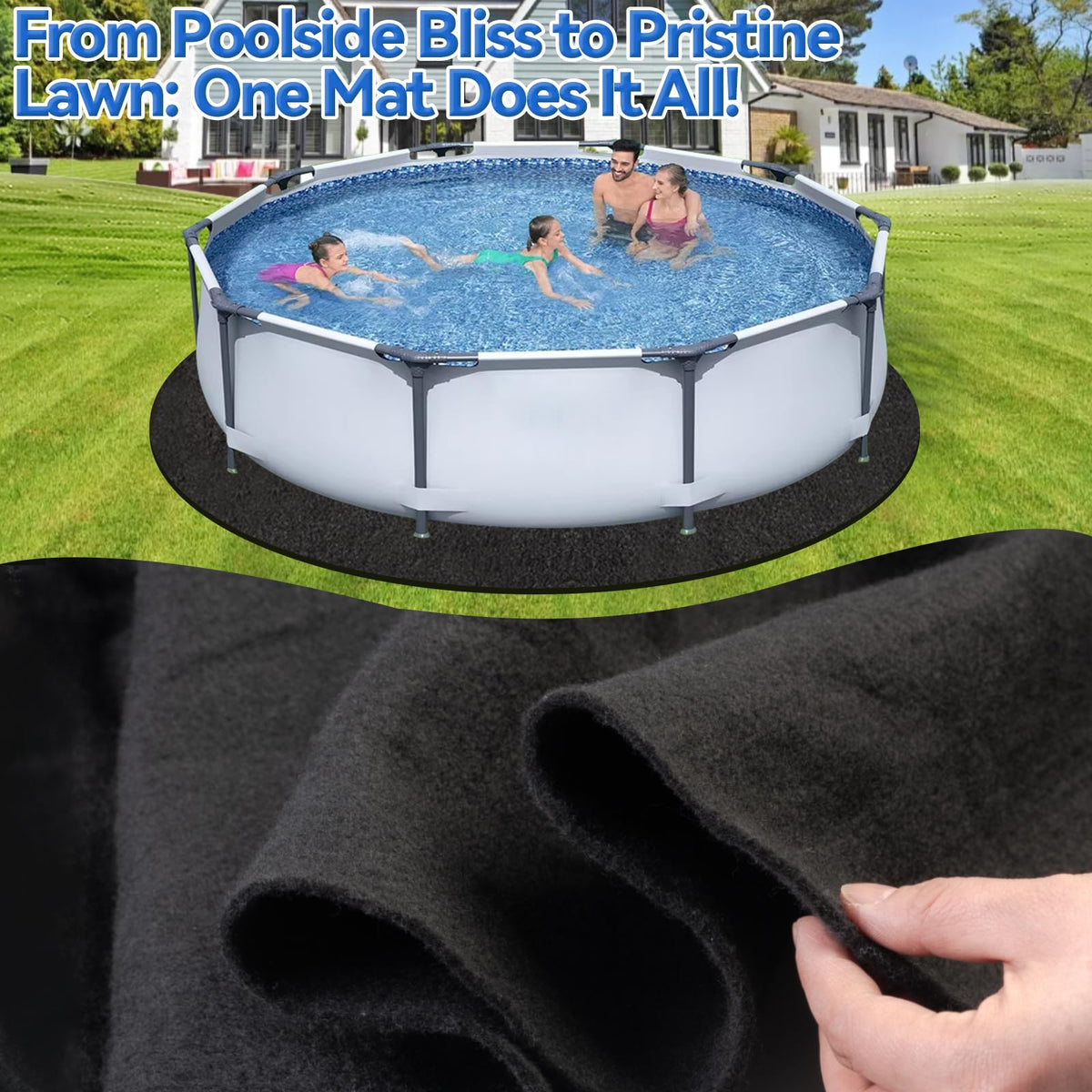 DecoForU liner pad with flexible design adapts to different pool shapes and edges.
