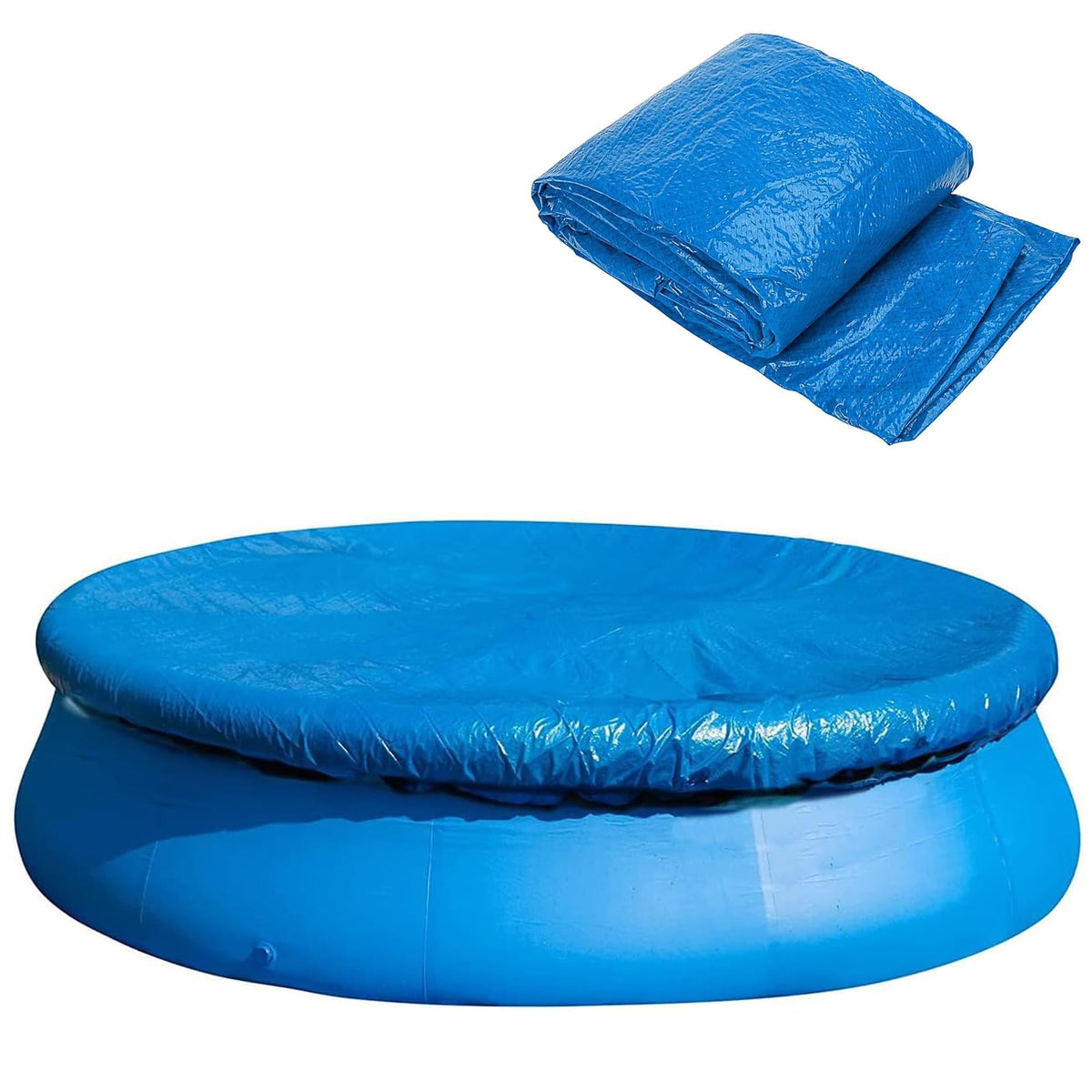 DECOHS 10ft round pool cover on water surface reduces debris