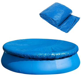 DECOHS 10ft round pool cover on water surface reduces debris