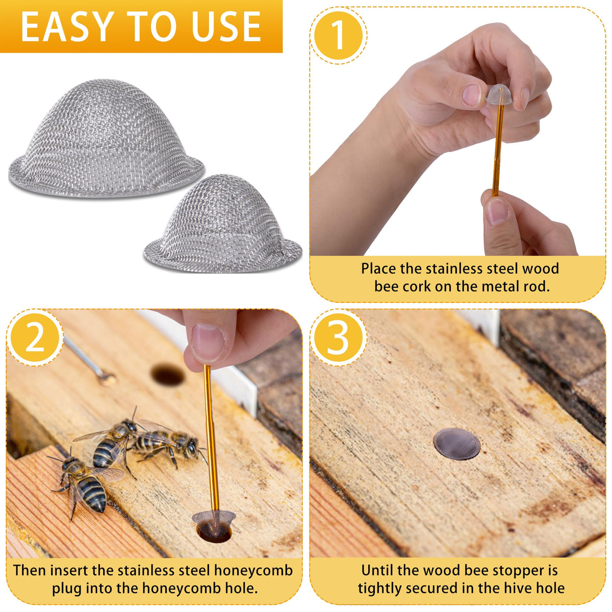 DECOHS bee-hole plug kit shown for outdoor porch applications.