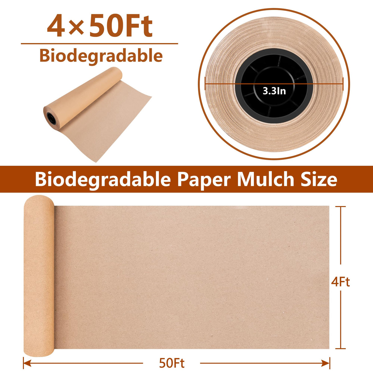 DECOHS biodegradable paper barrier in a garden bed layout supports breathable soil conditions