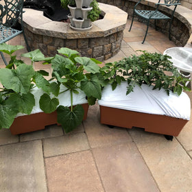 DECOHS easy installation of planter box mulch cover on rectangular planter