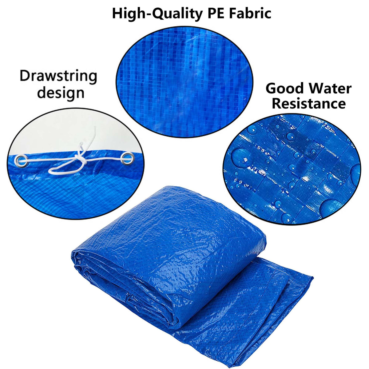 DECOHS easy-install pool cover with rope simplifies seasonal coverage.