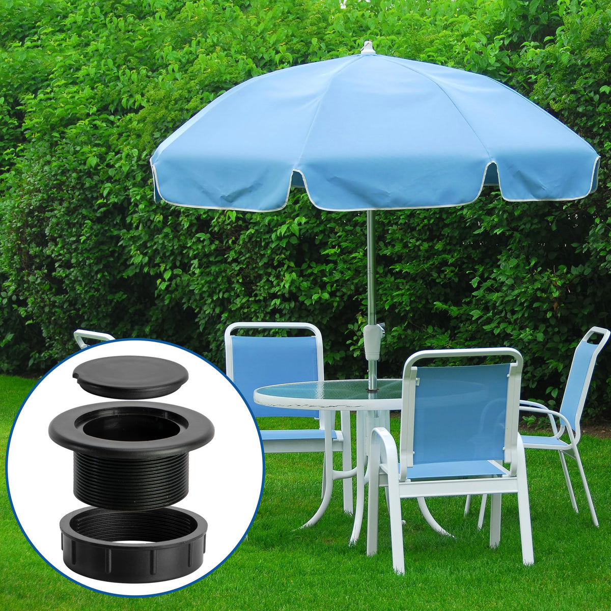 DECOHS fits most 2-inch table holes for flexible placement.