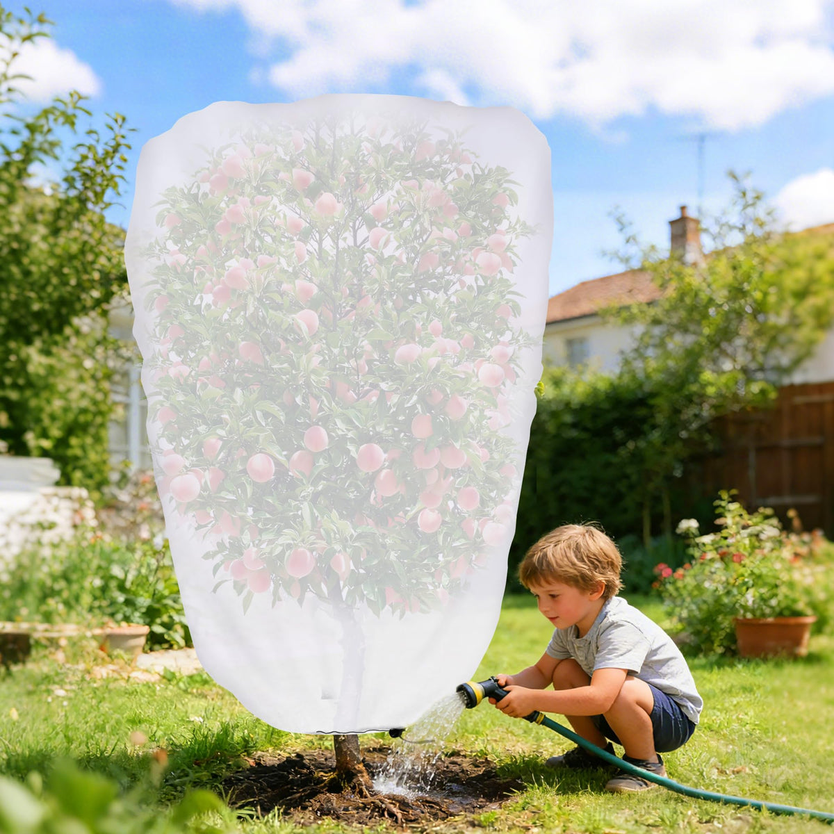 DECOHS fruit tree shade cover protecting fruit trees from sun