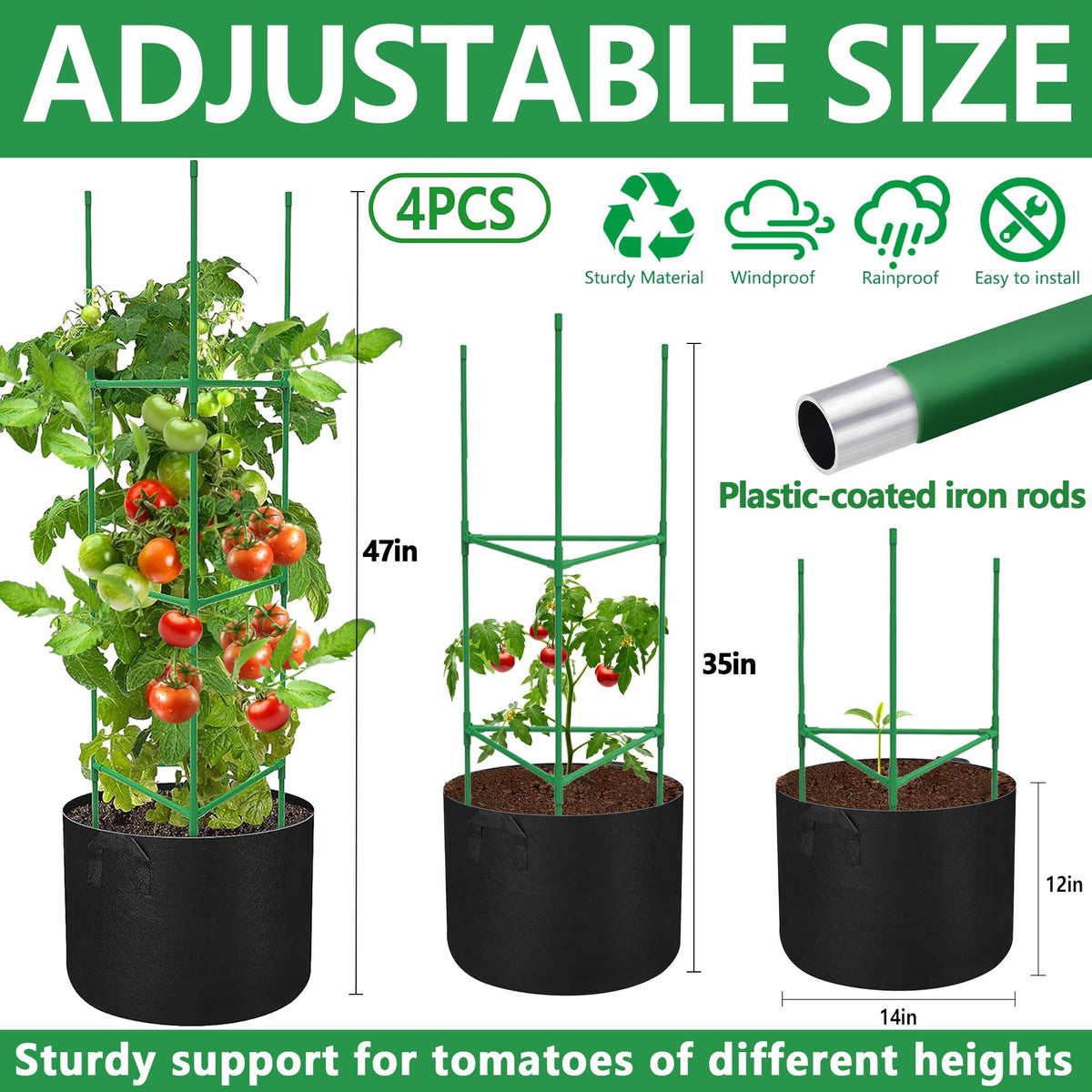 DECOHS grow bags 7-gallon round provide spacious root space and drainage.