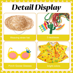DECOHS Mexican-style necklaces adorn the goose costume for festive garden decor.