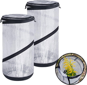 DECOHS mini greenhouse pop-up closed protects plants in cold weather.