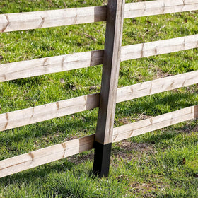 DECOHS self-adhesive sleeve installs quickly on wooden posts.