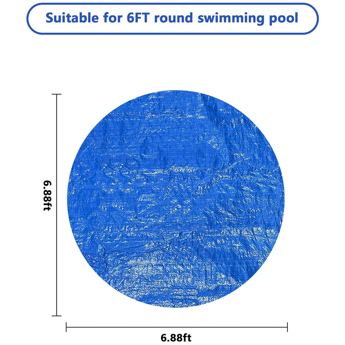 DECOHS solar heat retaining cover warms water and reduces evaporation for round pools.