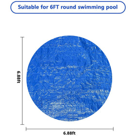 DECOHS solar heat retaining cover warms water and reduces evaporation for round pools.