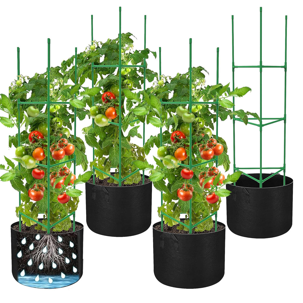 DECOHS triangle plant cage assembly supports tomato vines with quick setup.