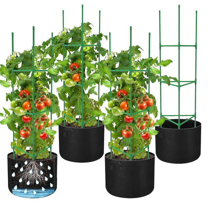 DECOHS triangle plant cage assembly supports tomato vines with quick setup.