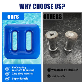 DECOHS zinc alloy PVC anchor 1-7x1-6 inch resists rust for pool use