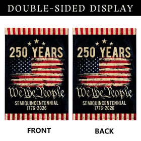 DECOLPARTY flag on porch brightens outdoor space with vibrant patriotic colors.