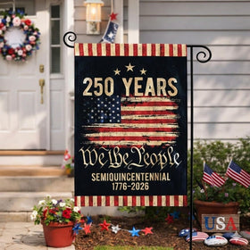 DECOLPARTY garden flag hanging on tree adds seasonal curb appeal.