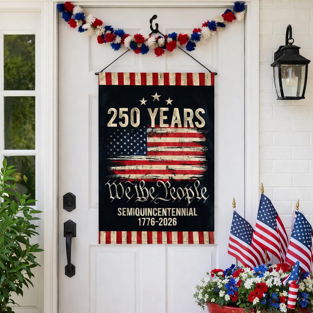 DECOLPARTY waterproof flag withstands sun and rain for year round display.
