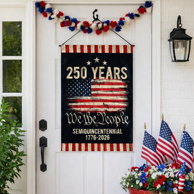 DECOLPARTY waterproof flag withstands sun and rain for year round display.
