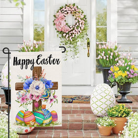 Decorhua double-sided Easter flag with clear text from either direction.
