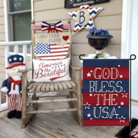 Decorhua god bless the usa flag for festive outdoor welcome.