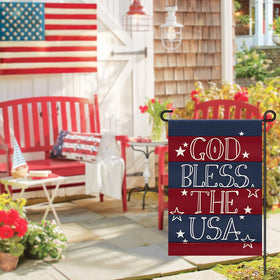 Decorhua patriotic yard flag enhances curb appeal with vibrant colors.