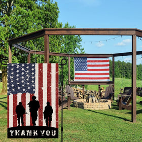 Decorhua USA flag garden decor for Fourth of July and Memorial Day.