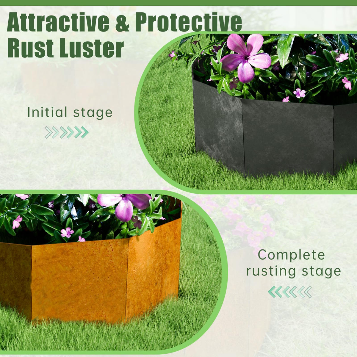 Decoroca Corten Steel Hillside Planter erosion-control design slows runoff on slopes