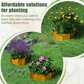 Decoroca Corten Steel Hillside Planter rustic-patina finishes over time, adding character